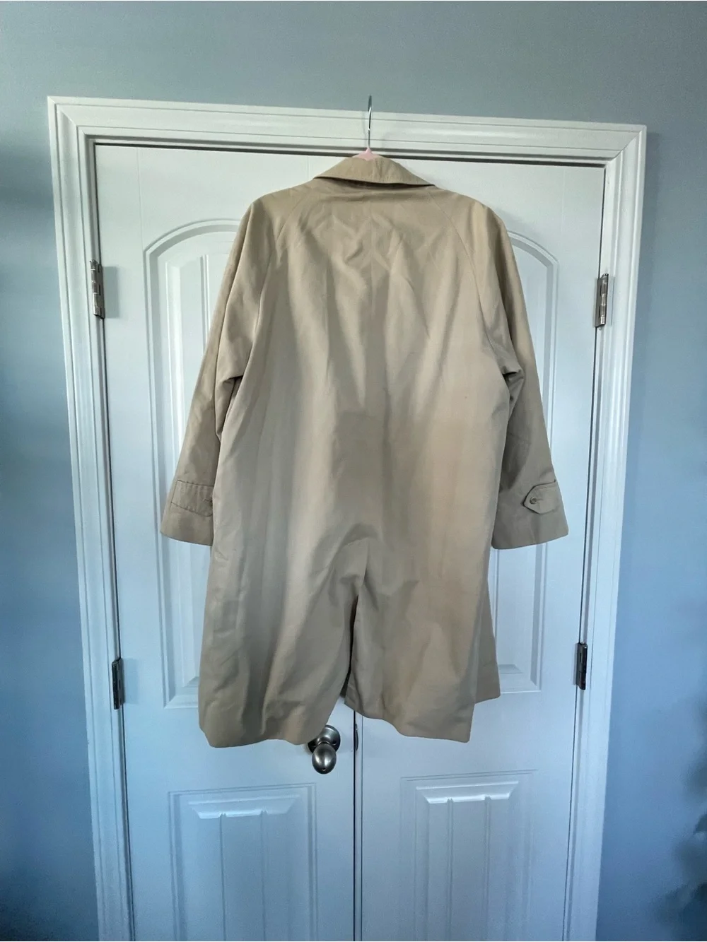 Burberrys Commuter II Vintage Classic Beige Trench Coat Plaid Lining Sz:16 w - Picture 5 of 8